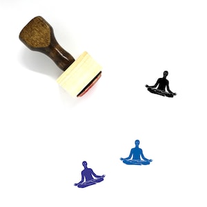 Meditation Wooden Rubber Stamp