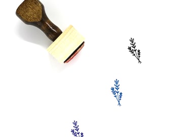 Lavender Wooden Rubber Stamp