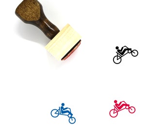 Recumbent Bicycle Wooden Rubber Stamp No. 1