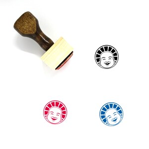 Laughing Buddha Wooden Rubber Stamp