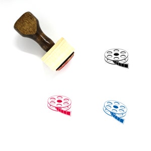 Sello de goma de madera del carrete de película