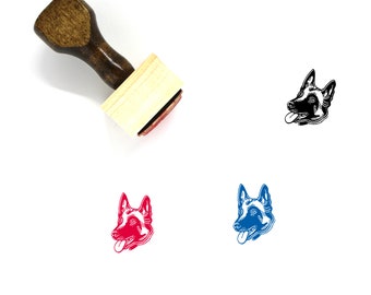 Belgian Malinois Wooden Rubber Stamp No. 1