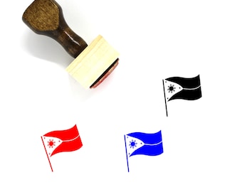 Philippines Flag Wooden Rubber Stamp