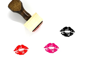 Kiss Wooden Rubber Stamp