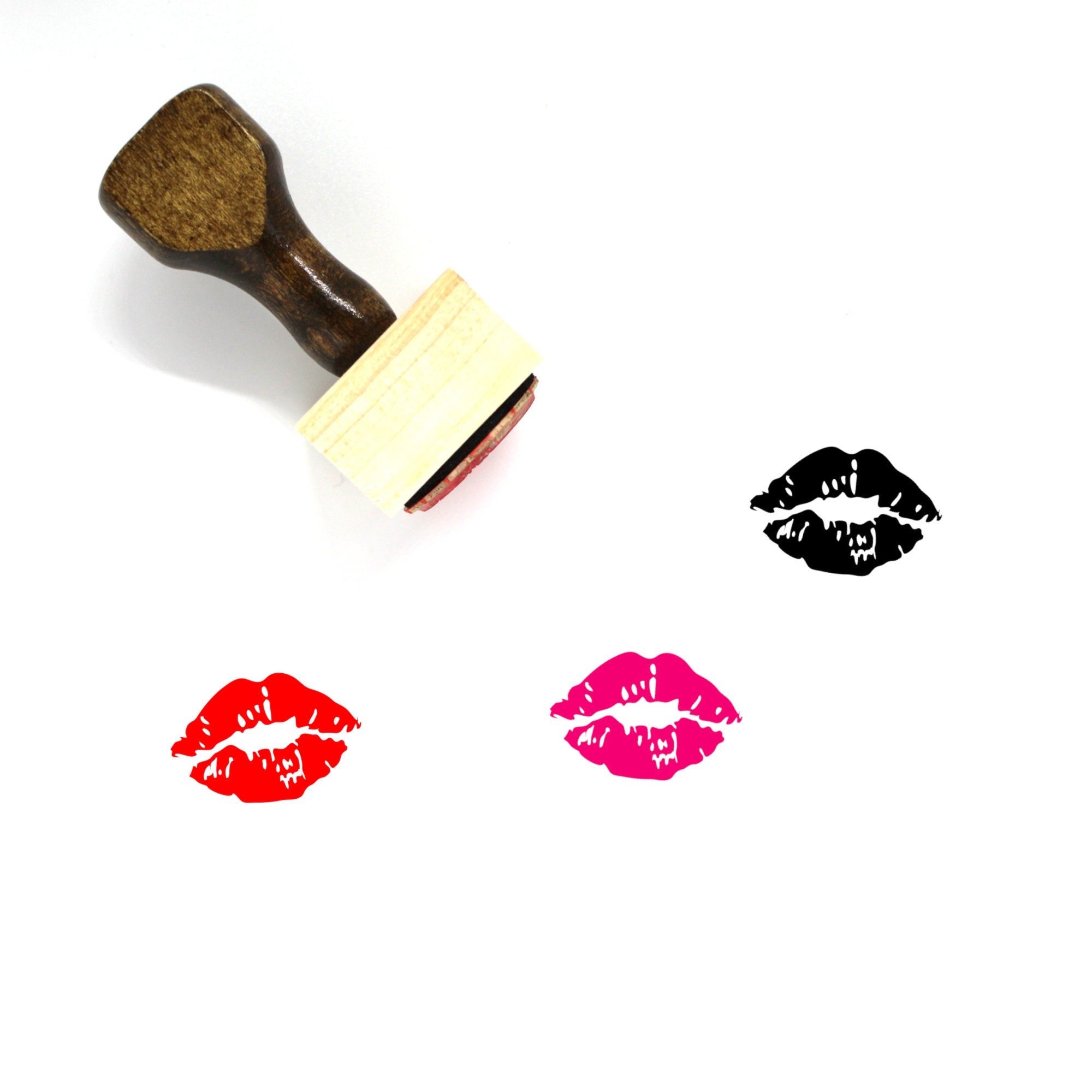 Kiss Wooden Rubber Stamp - Etsy