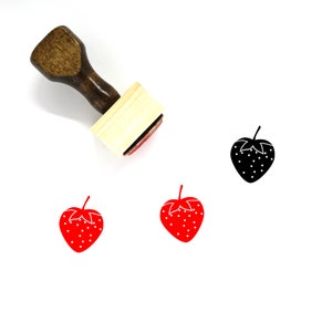 Strawberry Wooden Rubber Stamp