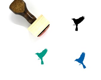 Sello de goma de madera con forma de pájaro n.° 321