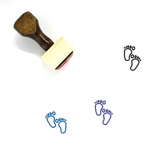 Empreintes de pas Tampon en caoutchouc en bois n ° 20