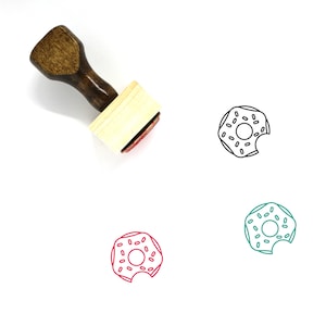 Doughnut Wooden Rubber Stamp