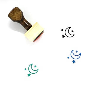 Moon Wooden Rubber Stamp