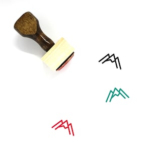 Mountains Wooden Rubber Stamp