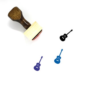 Acoustic Guitar Wooden Rubber Stamp No. 25