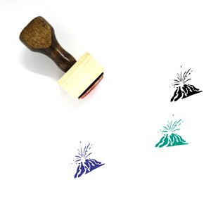 Sello de goma de madera del volcán