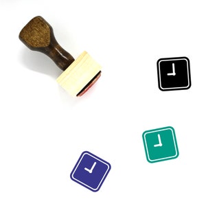 Square Clock Wooden Rubber Stamp No. 20