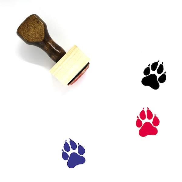 Panther Paw Wooden Rubber Stamp