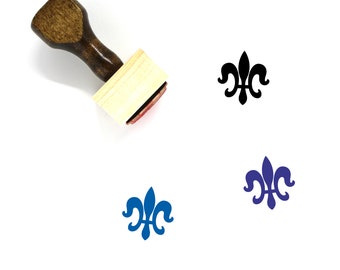 Fleur de Lis Wooden Rubber Stamp