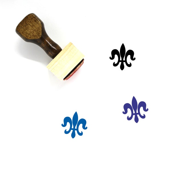 Fleur de Lis Wooden Rubber Stamp