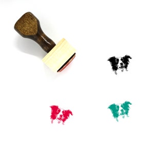 Border Collie Wooden Rubber Stamp No. 1