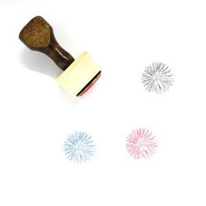 Fireworks Wooden Rubber Stamp