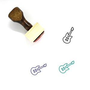 Bass Guitar Wooden Rubber Stamp No. 9