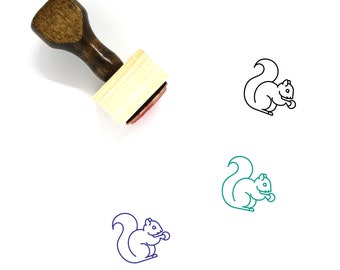 Squirrel Wooden Rubber Stamp No. 2