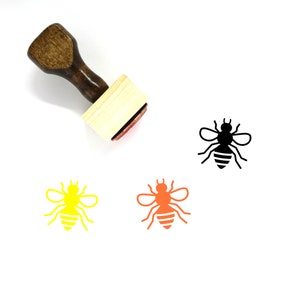 Bee Wooden Rubber Stamp