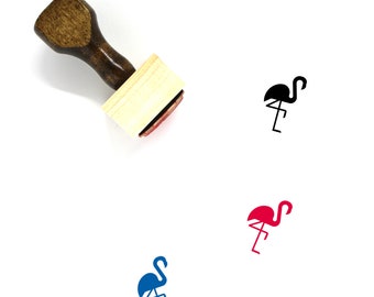 Flamingo Wooden Rubber Stamp