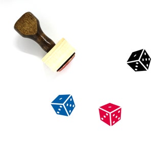 Dice Wooden Rubber Stamp