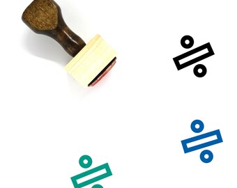 Percent Wooden Rubber Stamp No. 16