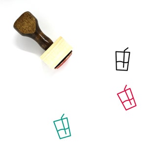 Cool Drink Wooden Rubber Stamp