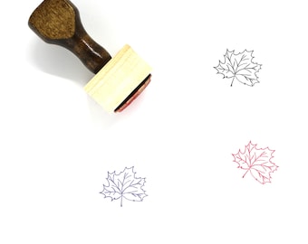 Maple Leaf Wooden Rubber Stamp No. 47