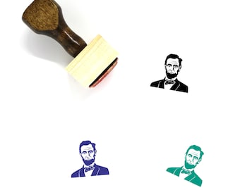 Abraham Lincoln Wooden Rubber Stamp