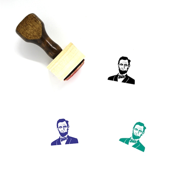Abraham Lincoln Wooden Rubber Stamp