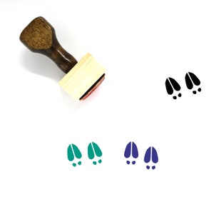 Deer Footprint Wooden Rubber Stamp No. 1