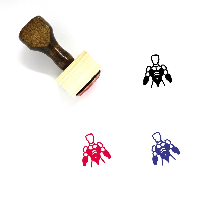 Exoskeleton Wooden Rubber Stamp No 4
