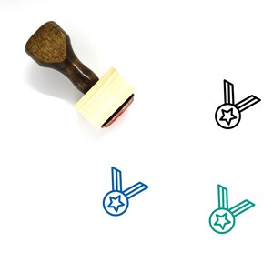Award Badge Wooden Rubber Stamp No. 34