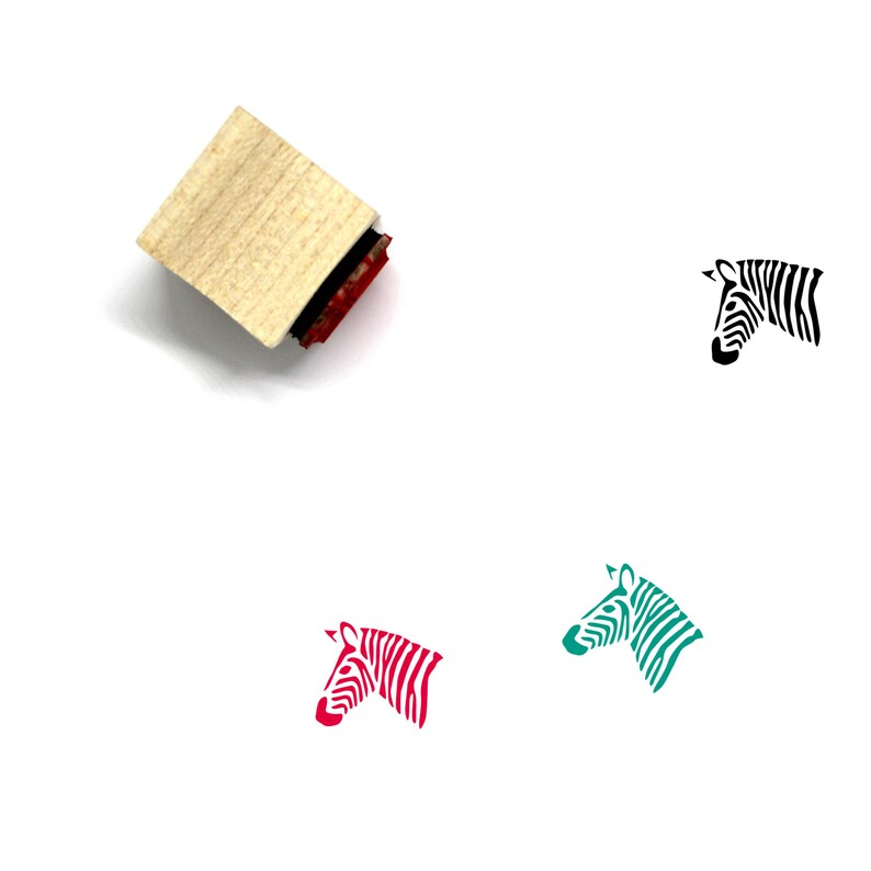 Zebra Wooden Rubber Stamp