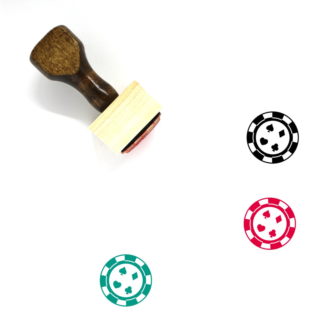 Poker Chip Wooden Rubber Stamp No. 5 Etsy