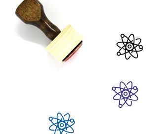 Atom Wooden Rubber Stamp No. 137