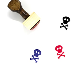 Skull And Crossbones Wooden Rubber Stamp No. 38