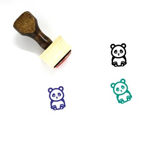 Panda Bear Wooden Rubber Stamp