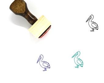 Pelican Wooden Rubber Stamp