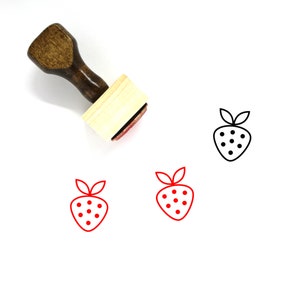 Strawberry Wooden Rubber Stamp No. 129