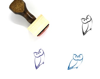 Owl Wooden Rubber Stamp No. 130