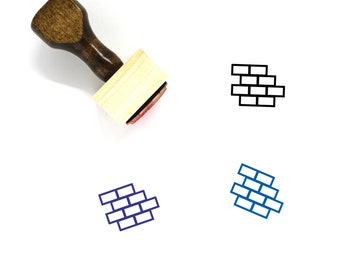 Brick Wall Wooden Rubber Stamp No. 72