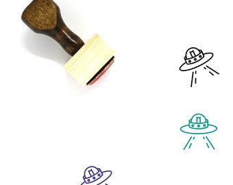 Ufo Wooden Rubber Stamp No. 115