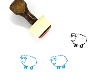 Sheep Wooden Rubber Stamp