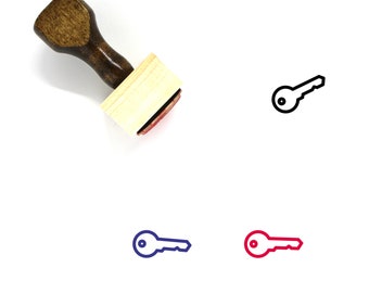 Key Wooden Rubber Stamp No. 147