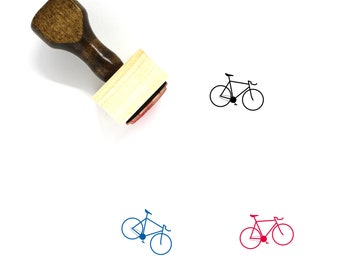 Bicycle Wooden Rubber Stamp