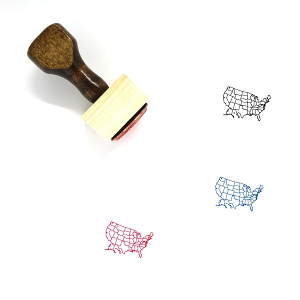United States Wooden Rubber Stamp